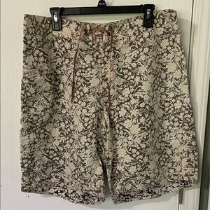 Patagonia Men’s Like New Swim Shorts Floral Brown White Adjustable Size 36 Waist